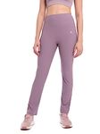 Solid High Waist Straight Pants with Pocket | Compression Fit | No Transparency | Non-Slip Texture | No Waist Slippage | No Camel-Toe (CS701807S_Pink_S)