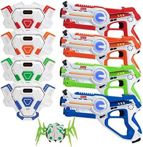 Kidzlane Laser tag Set – Lazer Tag Set of 4 with Vest and Laser Tag Spider Target – Laser Tag Game for Kids Boys Age 8+ - Indoor or Outdoor Fun Toy for Kids, Teens Boys and Girls