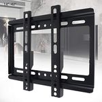 TV Wall Mount Bracket Universal Low Profile Flat Panel TV Frame Ultra Slim and Space Saving with Gradienter for 14-42 Inch LED LCD Flat Curved Screen TVs Fixed Wall Mount Holds up to 55lbs / 25kg