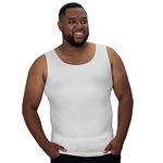 QORE LOGIQ Gynecomastia Compression Shirts for Men Tank Top Body Shaper, Fajas para Hombres, Mens Slimming Undershirt Belly Shirt Sleeveless 2XL White