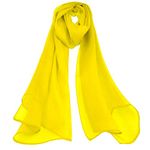 Mirror Fashion Plain Chiffon Scarf Lovely Colour (Yellow)