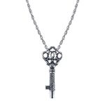 1928 Jewelry Key Whistle Pendant Necklace 30 Inches