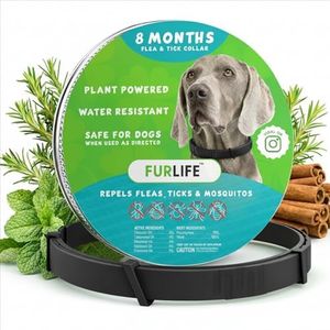 FurLife Flea and Tick Collar for Dogs – Waterproof Black Dog Collar, Pet Supplies for Tick and Flea Prevention for Dogs, Safe for All Breeds