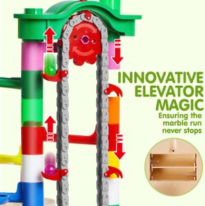 JOYIN Glowing Marble Run Set – 236-Piece STEM Toy for Kids