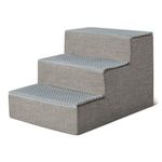 Amazon Basics Dog Steps,35.1 cm H, 3-Step Dog Stairs for Bed Couch and Sofa, Non-Slip Bottom Pet Stairs for Indoor Dogs and Cats, Grey