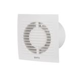 EUROPLAST Extractor Fan - Extractor fan Kitchen, Bathroom, Garage Axial Ventilation fan - Wall Mounted Fan - Square Fan (White, Ø 125mm)