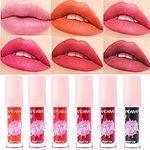 6 Colours Lip Stain Tint Set Mini Liquid Lipstick Waterproof Long-Lasting Non-Drying Lip Tint Lip Stain Natural Looking Glass Finish Lip Gloss Set (Set B)