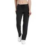 Enamor Women's Slim fit Lounge Pants (E014_Charcoal Melang_XL)