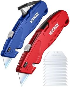 VOTREK Utility Knife Set | Retractable Box Cutter with【Blade Storage】| All Metal Heavy-Duty Cutting for Cardboard, Carpet, Plastic | Includes Razor Knives 2Pack & Extra Quick Change Replacement Blades