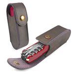 TUFF LUV Genuine Western Leather Case Pouch (2-4 Layer) for Victorinox Swiss Army Knife - Brown