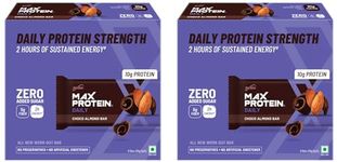 RiteBite Max Protein Daily Choco Almond 10G Protein Bars [Pack Of 12] Protein Blend, Fiber, Vitamins & Minerals, No Preservatives, 100% Veg, No Added Sugar, For Energy, Fitness & Immunity-300 Gram