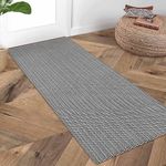 KOZYFLY Washable Runner Rug 2x5 Throw Runner Rug with Rubber Backing, Bobo Entryway Runner Indoor, Carpet Runners for Hallway Kitchen Entryway Bedroom, Black and White