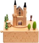 SINUOLIN Music Box, Custom Name Christmas Music Box Castle Wooden Music Boxes for Girls Boys Kids Women Movable Car Musical Box Personalized Excellent Beautiful Gift for Anniversary Birthday