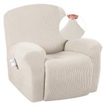 H.VERSAILTEX Super Stretch Recliner Cover Recliner Couch Covers Recliner Chair Cover Form Fitted Non Slip Reclining Slipcovers for Standard Large Recliner, Soft Thick (Ivory - 1 Pack)
