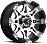 Raceline Wheels 982 RAPTOR Wheel Mirror/Black 18X9"6X135 Bolt Pattern +25mm Offset/(6"B/S) 8 Spoke Aluminum Passenger Car Wheels, Full Size Replacement Black Car Rims