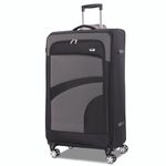 Aerolite Large 30in Lightweight 8 Wheel Eco Friendly Travel Checked Check in Hold Luggage Suitcase with TSA Lock Black Grey