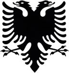 Albanian Coat of Arms Decal Sticker Albania Eagle (3 INCHES TALL, Black)