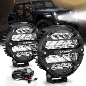 NOVSIGHT Rock Series 7 Inch 360W Round LED Light Pods Drive Beam, Pair