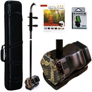 NS Musical 3-Star Professional Black Sandalwood Erhu, Suzhou Made 2-String Chinese Violin, NICOSHINE Erhu Set (with Professional Tuner, Rosin, Cleaning Cloth, Bridge, and Black Hard Case Accessories)