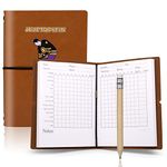 Aliennana Golf Notebook Back Pocket Leather Golf Scorecard Book (Light Brown)