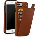 Sena Walletskin Durable Quality Leather Bifold Wallet Case for iPhone 6+ 7+ 8+ Plus - Tan