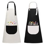 Jinlaili Kids Apron with Pocket 2 Pack Children Chef Apron for Cooking Baking Painting, Adjustable Strap Child Apron, Waterproof Kids for Cooking,Party, Chef, Art and Classroom Children Apron