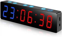 Pellor Portable Interval Workout Timer, LED Digital Rechargeable Gym Timer Stopwatch Built-in Magnetic Spine for Home Gym Fitness, Tabata, EMOM, MMA