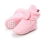 LACOFIA Baby Boys Girls Anti-Slip Soft Sole Slipper Booties Infant Winter Crib Sock Shoes Pink 12-18 Months