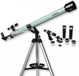 Carson Stara 60AZ Refractor Telescope for Kids & Adults Up to 675x, Telescope Accessories with 3 Eyepieces, Tripod, Barlow Lens, Erecting Lens, Moon Filter, Finderscope (SR-100)