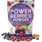 NUVIMI® Berries Superfood Powder 150g, Immune Support Food and Dietary Supplement, 8 Vegan Superfoods Smoothie Mix for Nutritional Shakes, Juice Drink & Beverages