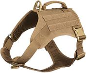 EXCELLENT ELITE SPANKER Tactical Dog Harness Vest with Handle Military Dog Harness Adjustable Training Harness No Pull Dog Harness for Small Medium Large Dogs (Coyote Brown-L)