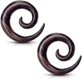 Pierced Owl Organic Sono Wood Spiral Tapered Hanger Ear Plugs, Sold as a Pair (8mm (0GA))