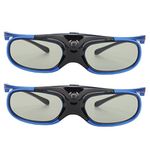 Rechargeable 3D Glasses 144Hz DLP Link, High Definition, No Ghosting, Lightweight, Quick Connect with DLP Link Projector, Left Right Eye Rotation