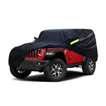 SjYsXm Waterproof Car Cover Compatible with Jeep Wrangler 2-Door 2024-2007 SUV Wagon, Custom All Weather Car Cover with Cotton Lining for Wrangler 2 Door JL JK, Snow Rain Outdoor Indoor Car Cover