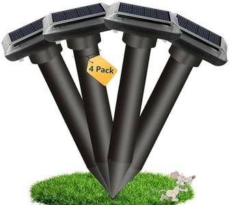 Solar Mole Repellent Ultrasonic,Chipmunk Repellent,Deterrents for Garden Outdoor Waterproof,Repelling Gopher,Mouse,Snake, Rodent, 4 Pack Ultrasonic Solar Power Animals Repeller