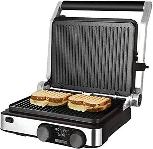 Cecotec Rock'nGrill Dual, 2000 W, contrôle de la température sur chaque planche, plaques amovibles, revêtement anti-adhésif, passe au lave-vaisselle, ouverture 180°