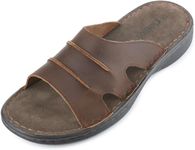 riemot Mens Slide Leather Sandal Su