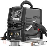 140A MIG Welder, 110V Flux Core MIG Welder/Stick/Lift TIG 3 in 1 Welding Machine with Large LED Digital Display, IGBT Inverter Portable Gasless Welder with Welding Gun and Flux Core Wire