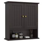 Mino Kesper Bathroom Wall Cabinet, Over The Toilet Storage Cabinet with 2 Doors and Adjustable Shelf, Wooden Medicine Cabinet Wall Mounted, Room Space Saver for Bathroom Kitchen