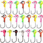 Fishing Jig Heads Hooks Crappie Jig Lure Hook Kit Fishing Lures Jig Head Bait Assorted1.8g 40pcs