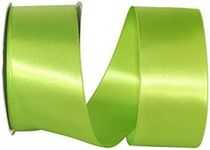 Reliant Ribbon 5000-042-16K Double Face Satin Allure Dfs Ribbon, 2-1/4 Inch X 50 Yards, Apple Green