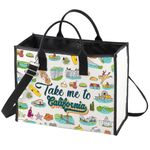 WZMPA California State Travel Cosmetic Bag California Souvenirs Gifts Take Me To California Zipper Pouch Bag California Vacation Merchandise, To California-TB, Cosmetic Bag