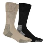 Dr. Scholl's Men's Advanced Relief Diabetic Crew 2 Pack Socks, Khaki/Black, Shoe:11-15