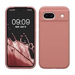 kwmobile Case Compatible with Google Pixel 8a Case - TPU Silicone Phone Cover with Soft Finish - Winter Rose