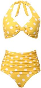 Honlyps High Waisted Bikini Sets for Women Tummy Control Bathing Suit Retro 2 Piece Swimsuit Polka Dot Modest Swim Suits 2026