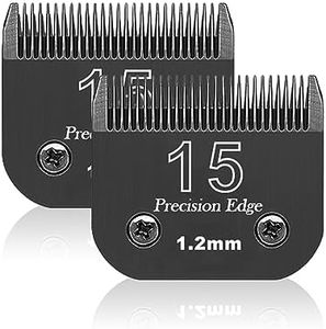 Lame de rechange pour toilettage de chiens,Compatible avec Les séries Heiniger/MOSER Max45 /Andis/Oster A5/Wahl 10KM Series Tondeuse pour Chien,Taille 15 3/64" (1,2mm) Longueur de Coupe,2 unité Noir
