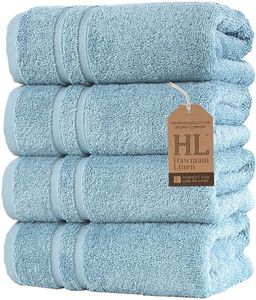 Hawmam Linen Light Blue Hand Towels 4 Pack Turkish Cotton Premium Quality Soft and Absorbent Small Towels for Bathroom