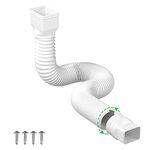 Downspout Extension, White Rain Gutter Downspout Extension, Flexiable Downspout Elbow Extender Rainwater Drainage for Outdoor Residential Eavestrough Downspouts Extendable from 18.5” to 58”, 1 Pack