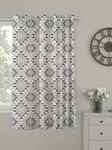 Oasis Home Collection Cotton Printed Window 5 Feet Eyelet Curtain - Beige Ikat