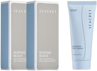 SEACRET Minerals Professional Nail Buffing Block and Foot Cream, 3.4 Fl Oz / 100 ml, 2-Piece Set